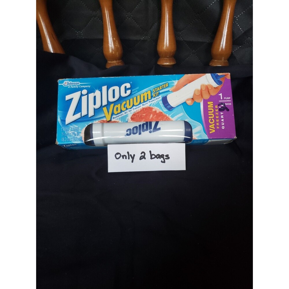 Ziploc Vacuum Starter Kit 1 Pump ONLY 2 Bags Open Box